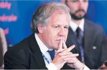  ?? FOTO: AFP ?? El secretario general de la OEA, Luis Almagro, explicó por qué NICARAGUA podría salir del ente.