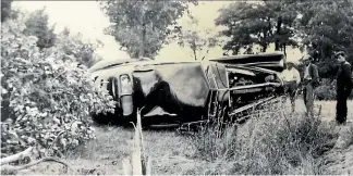  ??  ?? The Corniche was heavily damaged in an accident when a test driver rolled it avoiding another car.