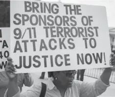  ?? SHAWN THEW, EPA ?? Rally to protest President Obama’s veto of the Justice Against Sponsors of Terrorism Act, on Sep. 20 in Washington.