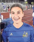  ?? RICK ROBB/SPECIAL TO THE POST ?? Cardinal Newman junior Lola Cannova scored the winning goal in overtime against Lincoln Park Academy on Wednesday night in West Palm Beach.