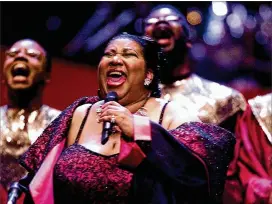  ?? VINCENT LAFORET BATKA / THE NEW YORK TIMES ?? Aretha Franklin performs in a televised concert at Radio City Music Hall in New York in April 2001. Franklin died Thursday of advanced pancreatic cancer, her publicist said.