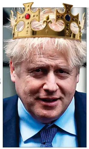  ??  ?? UNDER FIRE: Boris (crowned by the MoS) is facing a rebellion by Tory MPs