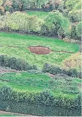  ?? PHOTO: RICHARD McCARTHY / PA ?? Damage: New images taken by a drone yesterday of the sinkholes that have appeared in Co Monaghan.