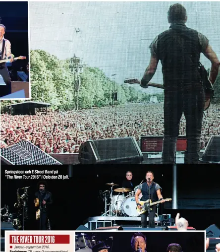  ?? ?? Springstee­n och E Street Band på
”The River Tour 2016” i Oslo den 28 juli.