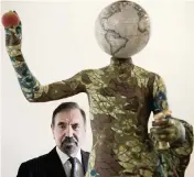  ??  ?? Developer and art collector Jorge M. Perez stands behind Venus de Arles,’ 2018, a sculpture by Yinka Shonibare that was part of the inaugural show, ‘Time for Change,’ at El Espacio 23.