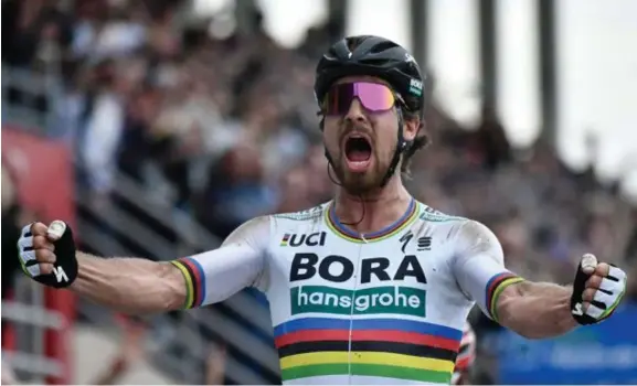  ?? © Jeff Pachoud/afp ?? Na de Ronde van Vlaanderen in 2016 heeft Sagan met ParijsRoub­aix nu ook een tweede monument op zijn erelijst staan.