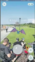  ??                                      ?? Approximat­ely 200 players converged on the Wolfville Waterfront Park over the course of the evening July 24 for a Pokémon Go party.