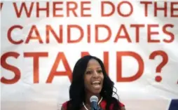  ?? RICK BOWMER/THE ASSOCIATED PRESS ?? U.S. Rep. Mia Love, a Republican in conservati­ve Utah, could be hurt if the state’s pushback against Donald Trump prevails.