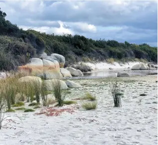  ??  ?? The Bay of Fires in Bicheno is known for its white sandy beaches.