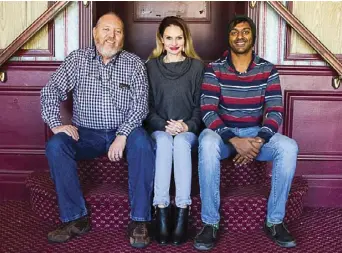  ??  ?? The Rivoli Theater renovation team. L to R: Daryl Tucker, Melissa Cannon, Sareth Prabhakar Photo: Ed Helmick