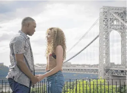  ?? MACALL POLAY/WARNER BROS. ENTERTAINM­ENT VIA AP ?? Corey Hawkins and Leslie Grace in a scene from "In the Heights."