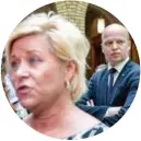  ??  ?? Frps Siv Jensen kan miste plassen som leder for Norges tredje største parti til Sps Trygve Slagsvold Vedum.