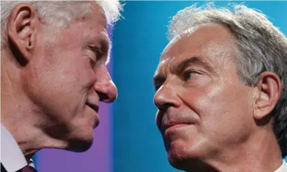  ?? Photograph: Mark Lennihan/AP ?? Bill Clinton and Tony Blair represente­d neoliberal­ism with a human face but remained beholden to an expired ideology.