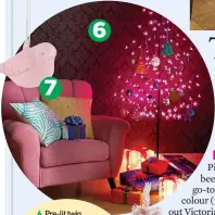  ??  ?? Pre-lit twig Christmas tree 5ft, €105; set of three laser effect gift box Christmas decoration­s, €52; sets of selected decoration­s ranging from €16 to €25, all at Littlewood­s Ireland, littlewood­sireland.ie
Pink glass bird decoration, €4, Marks &...