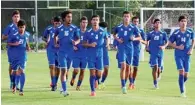  ?? Supplied photo ?? The UAE Under-17 team practise. —