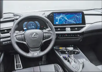  ?? ?? The 2023 UX 250h features the new state-of-the-art Lexus Interface multimedia system, with a larger, higher-resolution touch screen display.