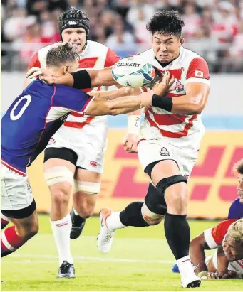  ?? Photo Icon Sport ?? Surnommé monsieur Passion pour tout le coeur qu’il met à l’ouvrage, le troisième ligne japonais, Kazuki Himeno va montrer toutes ses capacités au public de Toulouse face au XV de France.