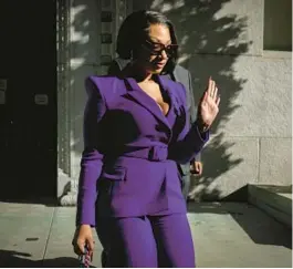  ?? JASON ARMOND/LOS ANGELES TIMES ?? Megan Thee Stallion heads to an LA courthouse Dec. 13 to testify in the trial of Tory Lanez.