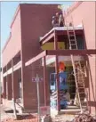  ?? PAT HARRIS ENTERPRISE-LEADER ?? The new Lincoln Public Library is getting closer each week to a December completion date. Brick-work is being done and inside walls are sheetrocke­d and ready for paint. The facility is located on the downtown square. It will have separate sections for...