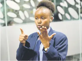  ?? Picture: Nigel Sibanda ?? EXCITED. Amahle Jemane of the Dela Bat School for the Deaf in Worcester, Western Cape, was part of congratula­tory breakfast with the 2023 matric top achievers, hosted by Basic Education Minister Angie Motshekga in Johannesbu­rg, yesterday.