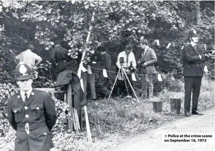  ??  ?? &gt; Police at the crime scene on September 16, 1973