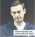  ??  ?? Alexei Navalny was sent to jail last week