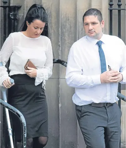  ??  ?? Lisa Reid and Mark Green arrive at court to hear the jury’s verdict.