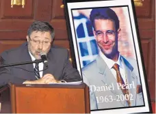  ?? WILFREDO LEE/ASSOCIATED PRESS ?? Dr. Judea Pearl, father of American journalist Daniel Pearl, killed by terrorists in 2002, speaks in Miami Beach, Fla., in April 2007. On Thursday, Pakistan’s Supreme Court ordered his son’s accused killer freed.