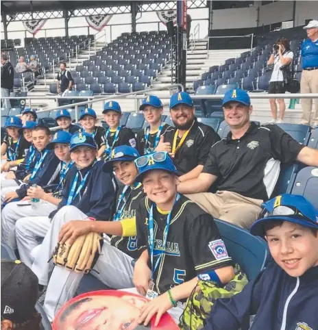  ??  ?? Gold Coast Cougars baseballer­s representi­ng Australia at the 2018 Little League World Series in Pennsylvan­ia.