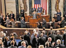  ??  ?? El presidente de Francia habló ayer ante el Congreso estadunide­nse.