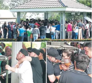  ??  ?? DRAMA. Una gran cantidad de personas llegaron ayer al cementerio Jardines del Recuerdo, adonde lloraron la muerte del artista hondureño.