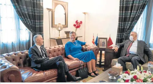  ?? EFE / MINISTERIO DEL INTERIOR ?? Fernando Grande Marlaska, Ylva Johansson y Abdeluafi Laftit, reunidos en Rabat.