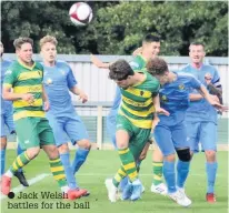  ??  ?? Jack Welsh battles for the ball