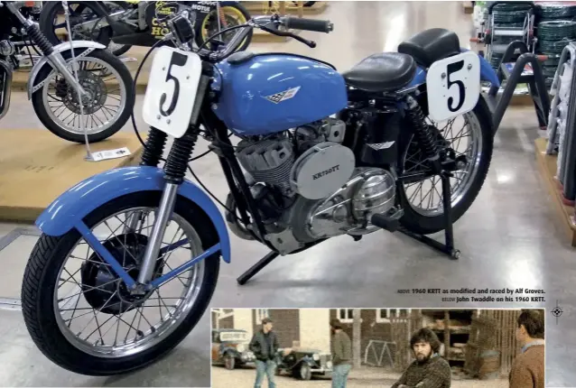 ??  ?? ABOVE 1960 KRTT as modified and raced by Alf Groves. BELOW John Twaddle on his 1960 KRTT.