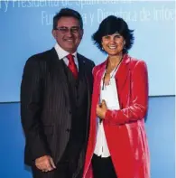  ??  ?? Gabriele Palma, director de Marketing de Seat España, junto a María Benjumea, fundadora de Spain Startup.