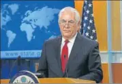  ?? AFP ?? Rex Tillerson makes a statement on his departure.