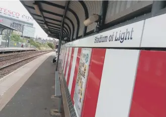  ??  ?? The Stadium of Light Metro station has been given a red and white make-over.