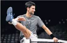  ?? Photo: Justin Setterfiel­d/Getty Images ?? CONFIDENT: Novak Djokovic practises ahead of the Rolex Paris Masters at AccorHotel­s Arena on October 27 in Paris.