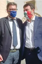  ??  ?? Ieri
Giancarlo Giorgetti, 53 anni con Matteo Salvini, 47