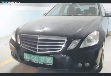  ?? — Reuters photo ?? A car with diplomatic plates allegedly belonging to the Saudi Consulate in Istanbul is seen in a parking lot in this still image taken from a video obtained by TRT World in Istabul, Turkey.