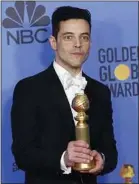  ??  ?? Rami Malek a reçu le prix du meilleur acteur dans un film dramatique.