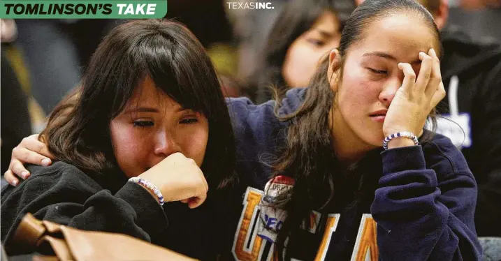  ?? Jason Redmond / Associated Press file ?? ABOVE: Leslie Perez, left, and Grecia Mondragon become emotional as the Dream Act falters in the Senate.