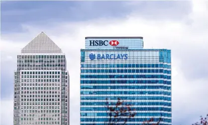  ?? Photograph: Dave Rushen/Sopa Images/Rex/Shuttersto­ck ?? HSBC, Barclays and Canada Square towers at Canary Wharf in London.
