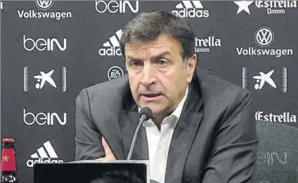  ??  ?? José Ramón Alexanco dejará de ser oficialmen­te el director deportivo del Valencia CF el próximo lunes, día en el que ha sido citado por el club