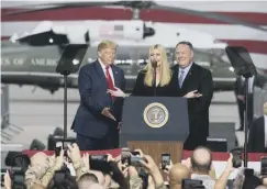  ??  ?? 0 Trump and Ivanka Trump speak to military personnel in S Korea