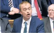  ??  ?? Tim Farron, the Lib Dem leader, speaking at PMQs yesterday