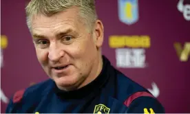  ?? Photograph: Neville Williams/Aston Villa FC via Getty Images ?? Dean Smith talks to the press in the buildup to Saturday’s game.