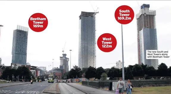  ??  ?? The new South and West Towers along with Beetham Tower