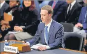  ?? AFP ?? Mark Zuckerberg during his testimony on Tuesday.