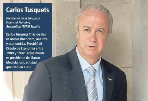  ?? FOTO: B.M. ?? Carlos Tusquets Trías de Bes en la sede del Banco Mediolanum, del que es presidente y fundador.